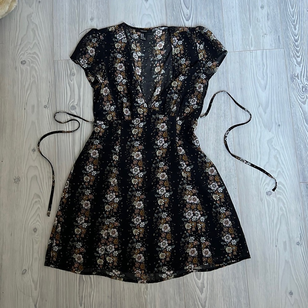 Black flowered dress